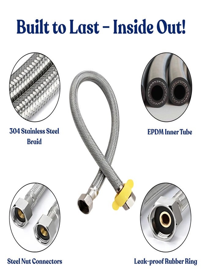 CreativeBuzz Heavy 304 Stainless Steel Connection Pipe for geyser connection pipe for wash basin hose pipe (Chrome, 24 Inch) - Pack of 2 - Image 5